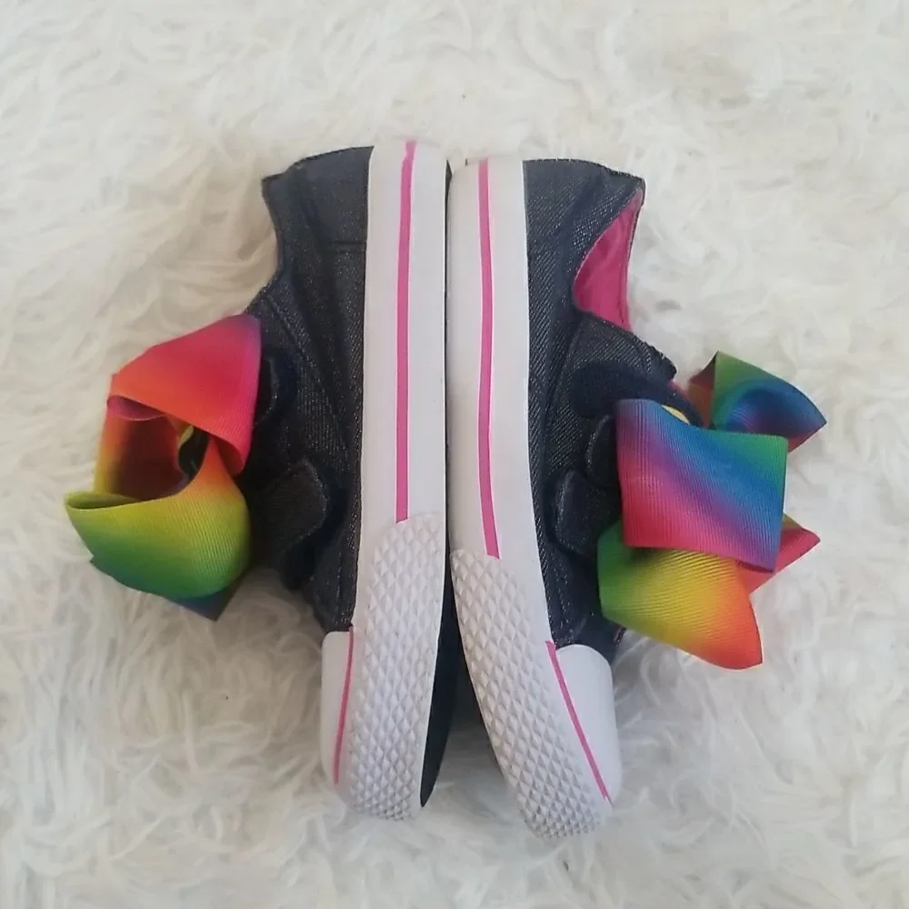 Nickelodeon Jojo Siwa  Kids Sneaker with Rainbow color Bow Sz 10.5